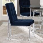 CISCO VELVET UPHOLSTERED DINING SIDE CHAIR CHROME (SET OF 2) - Image 2