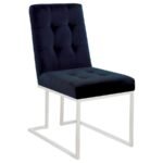 CISCO VELVET UPHOLSTERED DINING SIDE CHAIR CHROME (SET OF 2) - Image 3