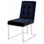 CISCO VELVET UPHOLSTERED DINING SIDE CHAIR CHROME (SET OF 2) - Image 4