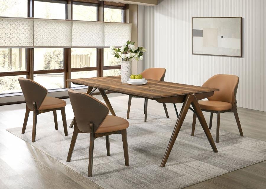 192521-S5_01x900.jpg RANDOLPH 5-PIECE RECTANGULAR DINING TABLE SHEESHAM AND BROWN - Image 1