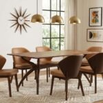 RANDOLPH 7-PIECE RECTANGULAR DINING TABLE SHEESHAM AND BROWN