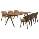 RANDOLPH 7-PIECE RECTANGULAR DINING TABLE SHEESHAM AND BROWN - Image 2