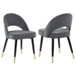 LINDSEY UPHOLSTERED DINING SIDE CHAIR GREY (SET OF 2)
