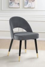 LINDSEY UPHOLSTERED DINING SIDE CHAIR GREY (SET OF 2) - Image 2