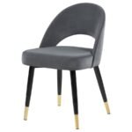LINDSEY UPHOLSTERED DINING SIDE CHAIR GREY (SET OF 2) - Image 5