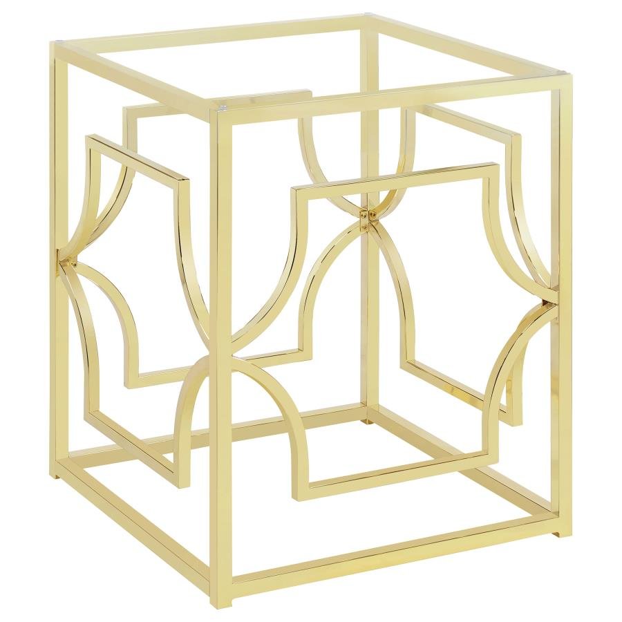 192641_01x900.jpg STARLIGHT SQUARE METAL DINING TABLE BASE BRASS - Image 1