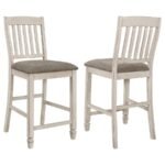 SARASOTA WOOD COUNTER CHAIR RUSTIC CREAM (SET OF 2)
