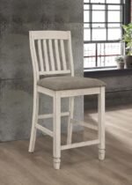 SARASOTA WOOD COUNTER CHAIR RUSTIC CREAM (SET OF 2) - Image 2