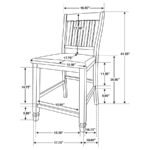 SARASOTA WOOD COUNTER CHAIR RUSTIC CREAM (SET OF 2) - Image 12