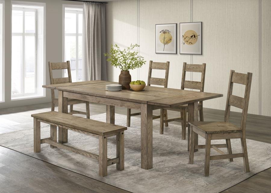 192921-S6_01x900.jpg CARDOVA 6-PIECE EXTENSION TABLE DINING SET VINEYARD OAK - Image 1