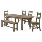 CARDOVA 6-PIECE EXTENSION TABLE DINING SET VINEYARD OAK - Image 2