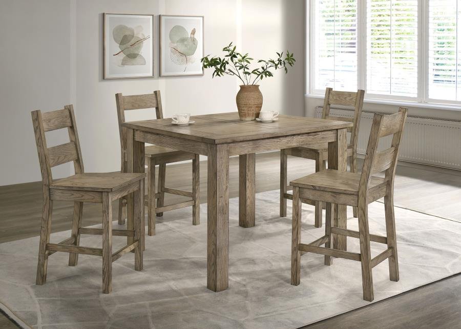 192928-S5_01x900.jpg CARDOVA 5-PIECE COUNTER HEIGHT DINING TABLE SET VINEYARD OAK - Image 1