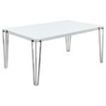 PAULINE RECTANGULAR 64-INCH GLASS TOP DINING TABLE CHROME