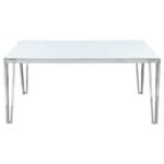 PAULINE RECTANGULAR 64-INCH GLASS TOP DINING TABLE CHROME - Image 3