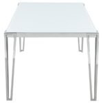 PAULINE RECTANGULAR 64-INCH GLASS TOP DINING TABLE CHROME - Image 4