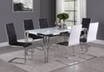 PAULINE RECTANGULAR 64-INCH GLASS TOP DINING TABLE CHROME - Image 7