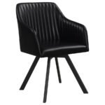 ARIKA LEATHERETTE UPHOLSTERED SWIVEL DINING ARM CHAIR BLACK