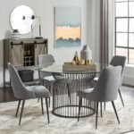 GRANVIA ROUND METAL DINING TABLE BASE GUNMETAL - Image 3