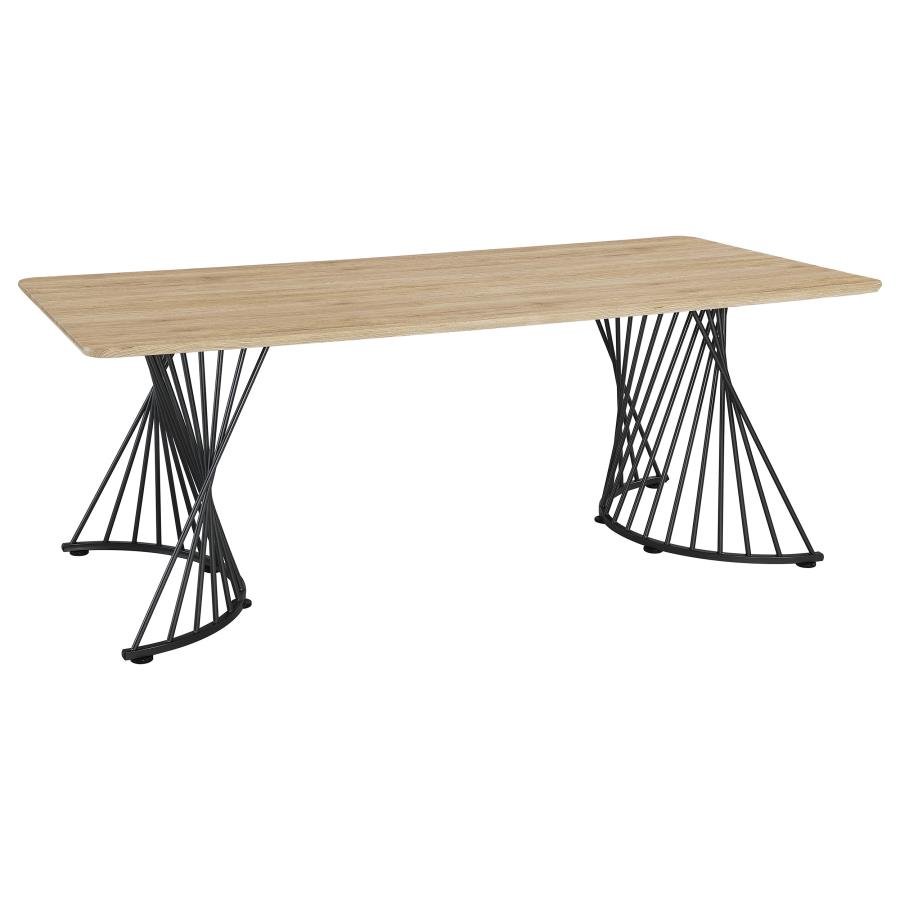 193531_01x900.jpg ALTUS 80-INCH COMPOSITE WOOD DINING TABLE NATURAL OAK - Image 1
