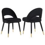 LINDSEY UPHOLSTERED DINING SIDE CHAIR BLACK (SET OF 2)