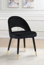 LINDSEY UPHOLSTERED DINING SIDE CHAIR BLACK (SET OF 2) - Image 2