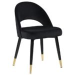 LINDSEY UPHOLSTERED DINING SIDE CHAIR BLACK (SET OF 2) - Image 3