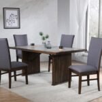 SHERWOOD 5-PIECE RECTANGULAR DINING TABLE SET BROWN