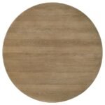 ADINA 5-PIECE ROUND DINING TABLE SET DISTRESSED LIGHT BROWN - Image 6