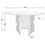 ADINA 5-PIECE ROUND DINING TABLE SET DISTRESSED LIGHT BROWN - Image 13