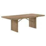 ADINA 7-PIECE EXTENSION DINING SET DISTRESSED LIGHT BROWN - Image 3