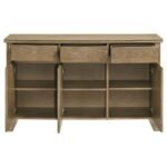 ADINA 3-DOOR 59-INCH SIDEBOARD SERVER DISTRESSED LIGHT BROWN - Image 4
