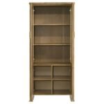 ADINA 77-INCH TALL DISPLAY CABINET DISTRESSED LIGHT BROWN - Image 5