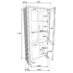 ADINA 77-INCH TALL DISPLAY CABINET DISTRESSED LIGHT BROWN - Image 14