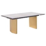 VESA 97-INCH GLASS TOP EXTENSION DINING TABLE BEIGE - Image 3