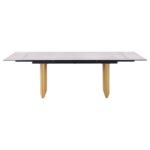 VESA 97-INCH GLASS TOP EXTENSION DINING TABLE BEIGE - Image 5