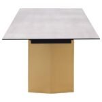 VESA 97-INCH GLASS TOP EXTENSION DINING TABLE BEIGE - Image 7