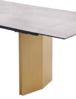 VESA 97-INCH GLASS TOP EXTENSION DINING TABLE BEIGE - Image 8
