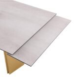 VESA 97-INCH GLASS TOP EXTENSION DINING TABLE BEIGE - Image 9