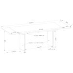 VESA 97-INCH GLASS TOP EXTENSION DINING TABLE BEIGE - Image 15
