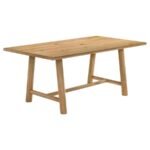 DUNCAN 71-INCH RECTANGULAR WOOD DINING ROOM TABLE WASHED OAK