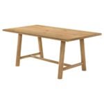DUNCAN 71-INCH RECTANGULAR WOOD DINING ROOM TABLE WASHED OAK - Image 4