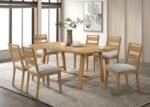 DUNCAN 71-INCH RECTANGULAR WOOD DINING ROOM TABLE WASHED OAK - Image 10
