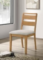 DUNCAN LADDER BACK DINING SIDE CHAIR WASHED OAK (SET OF 2) - Image 2