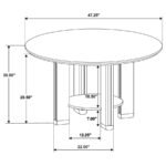 OTTOWA 47-INCH ROUND WOOD DINING TABLE WITH SHELF BROWN - Image 7