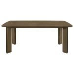 OTTOWA 7-PIECE RECTANGULAR WOOD DINING ROOM TABLE SET BROWN - Image 4