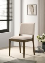 OTTOWA UPHOLSTERED DINING SIDE CHAIR BROWN (SET OF 2) - Image 2