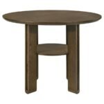 OTTOWA 5-PIECE ROUND COUNTER HEIGHT DINING ROOM SET BROWN - Image 4