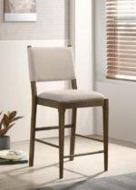 OTTOWA UPHOLSTERED COUNTER SIDE CHAIR BROWN (SET OF 2) - Image 2