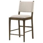 OTTOWA UPHOLSTERED COUNTER SIDE CHAIR BROWN (SET OF 2) - Image 5