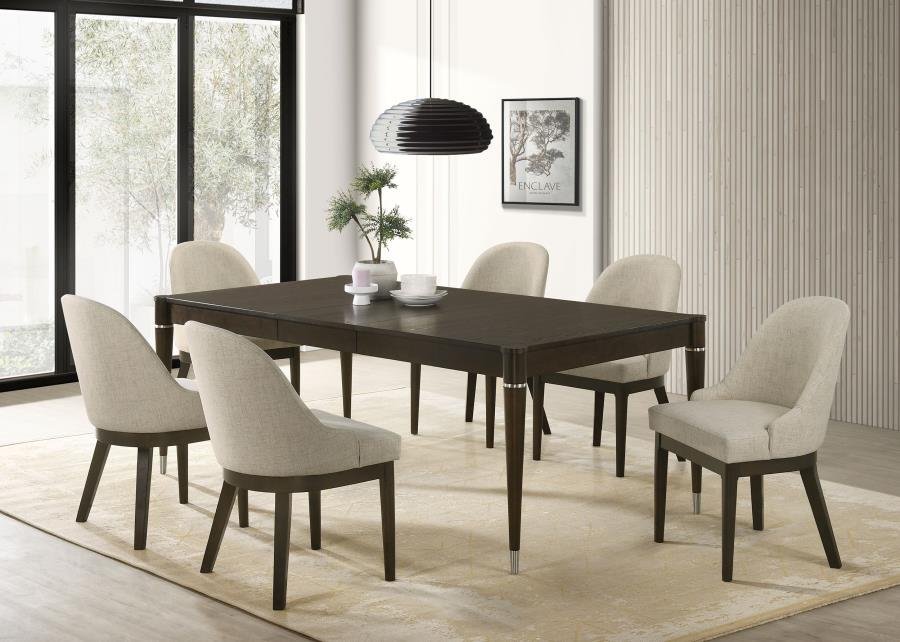 193671-S7_01x900.jpg RESEDA 7-PIECE RECTANGULAR DINING SET ASH BROWN - Image 1